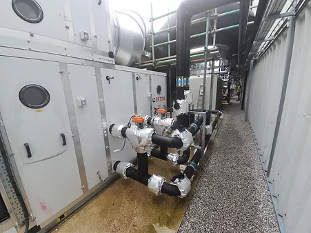 AHU with pipework