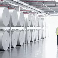 Factory Floor with Two Workers